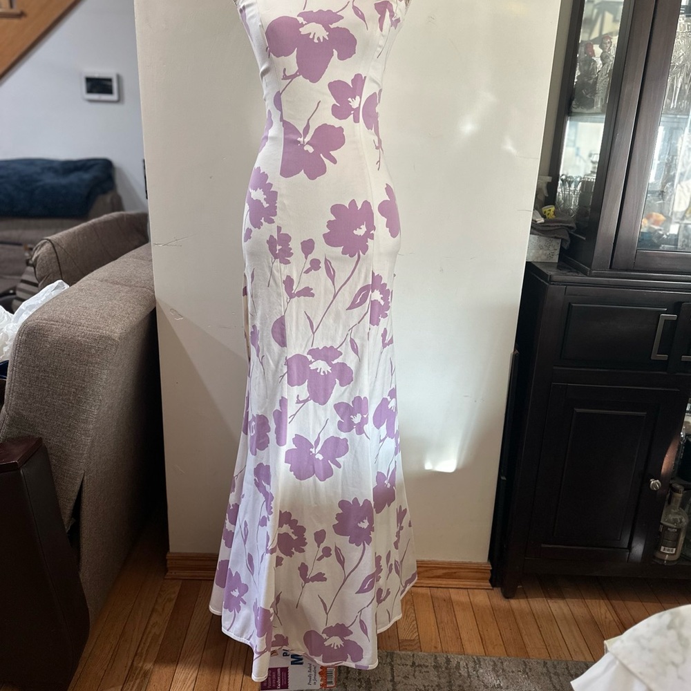 Jiki Paris Strapless Cream Gown